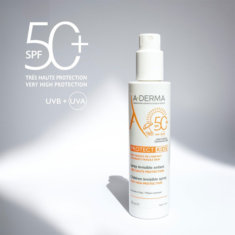 A-Derma Spray solaire invisible enfant SPF50+  PROTECT KIDS