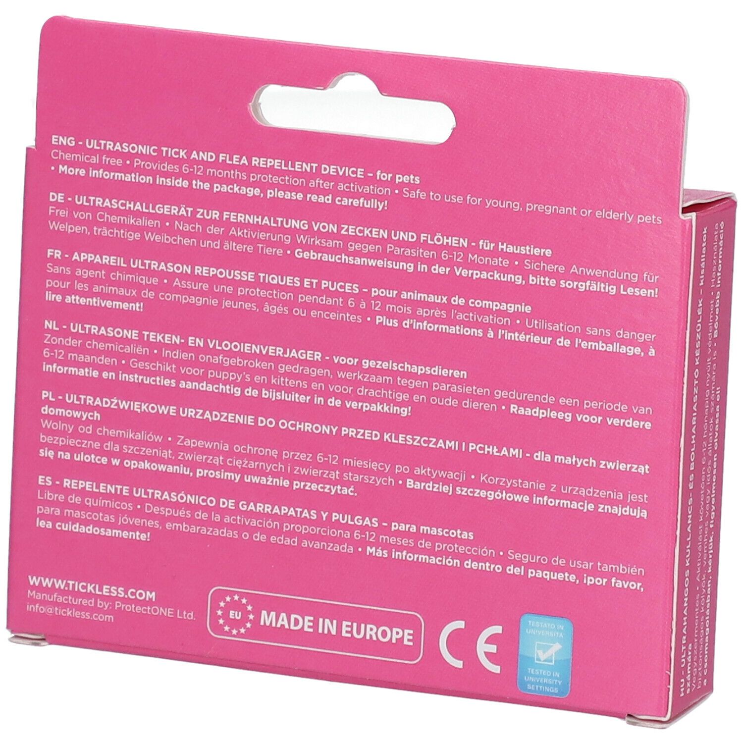 Tickless Expulseur Ultrasonique Tique/Puce Rose