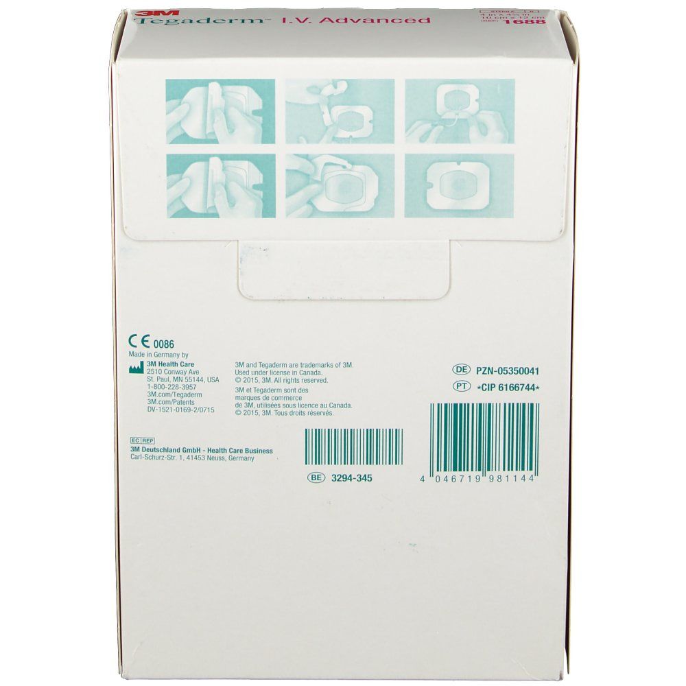3M Tegaderm™ I.V. Advanced Pansement de fixation fortement adhésif 10 x 12 cm