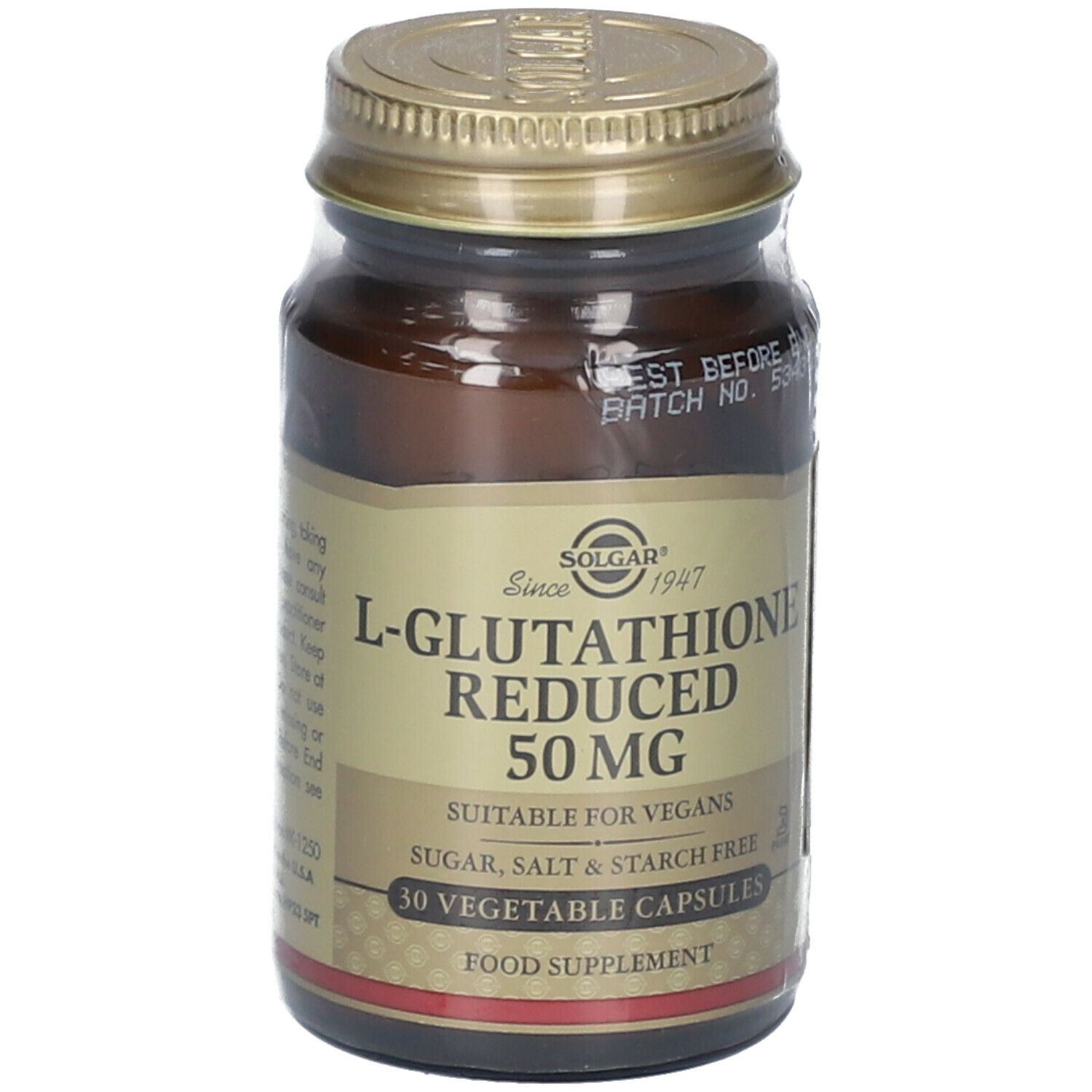 Solgar® L-Glutathione Reduced (Réduit) 50 mg 30 pc(s) - Redcare Pharmacie