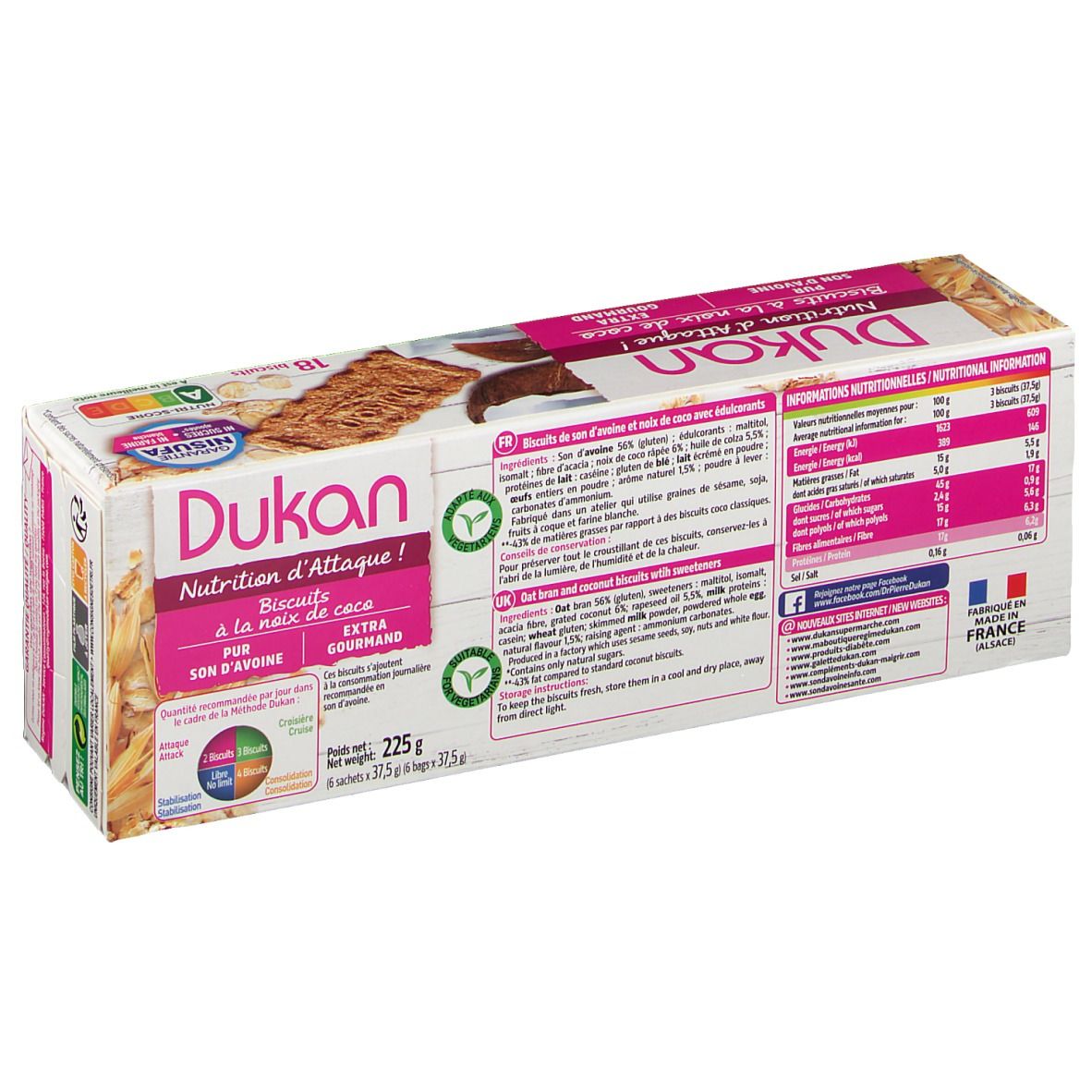 Dukan Biscuits à la Noix de Coco 18 Biscuits