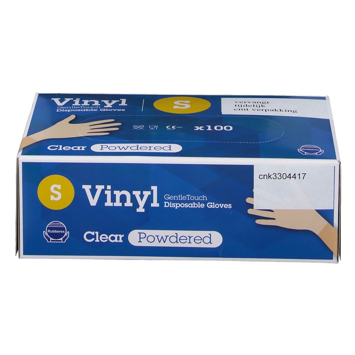 Vinyl Gentle Touch gants jetables transparents avec poudre Taille S