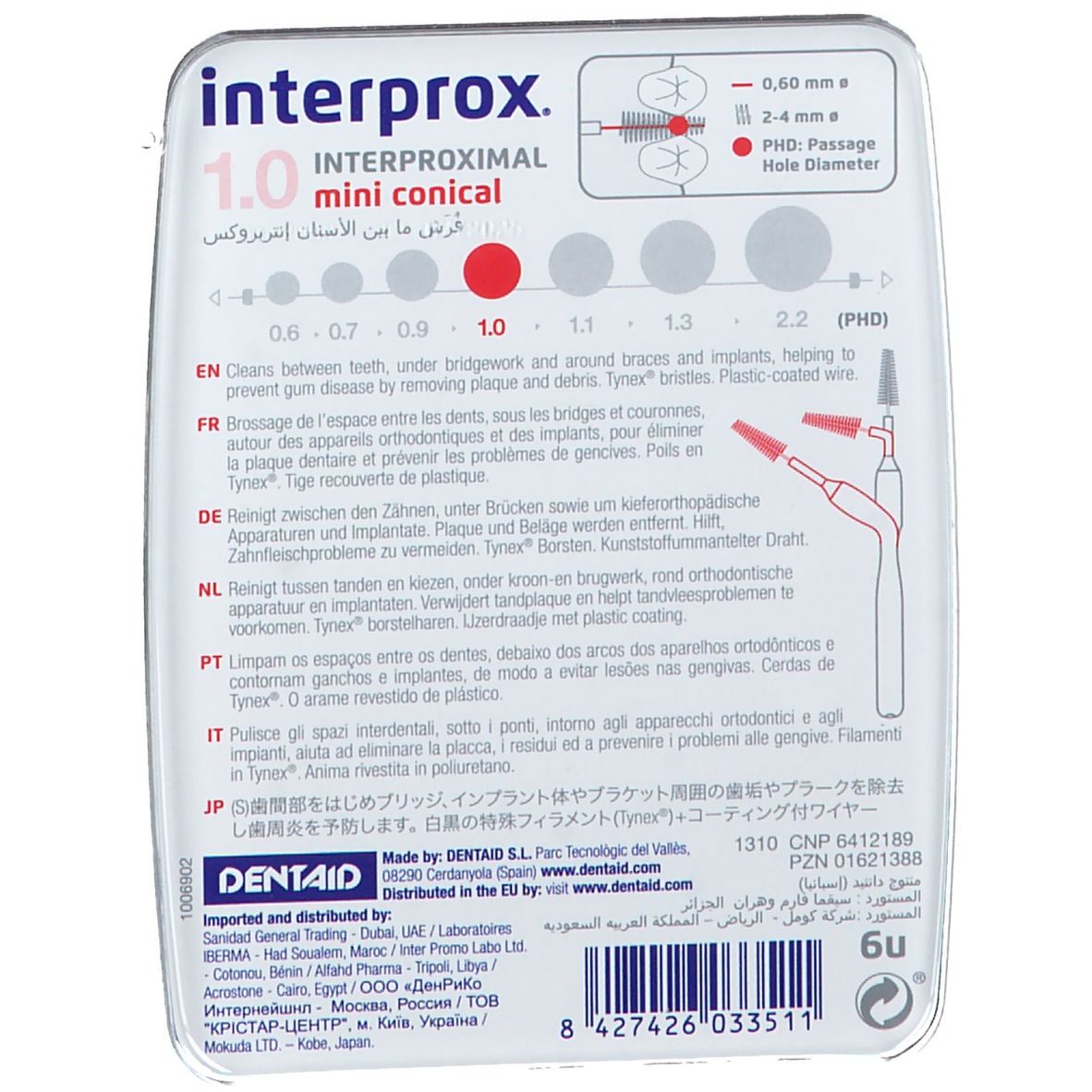 Interprox® Mini Conical Brossettes interdentaires 1 mm