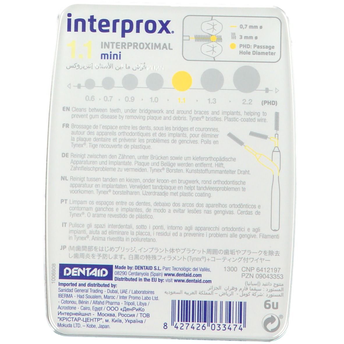 Interprox® Premium Brossette Interdentaire Mini Jaune 3mm