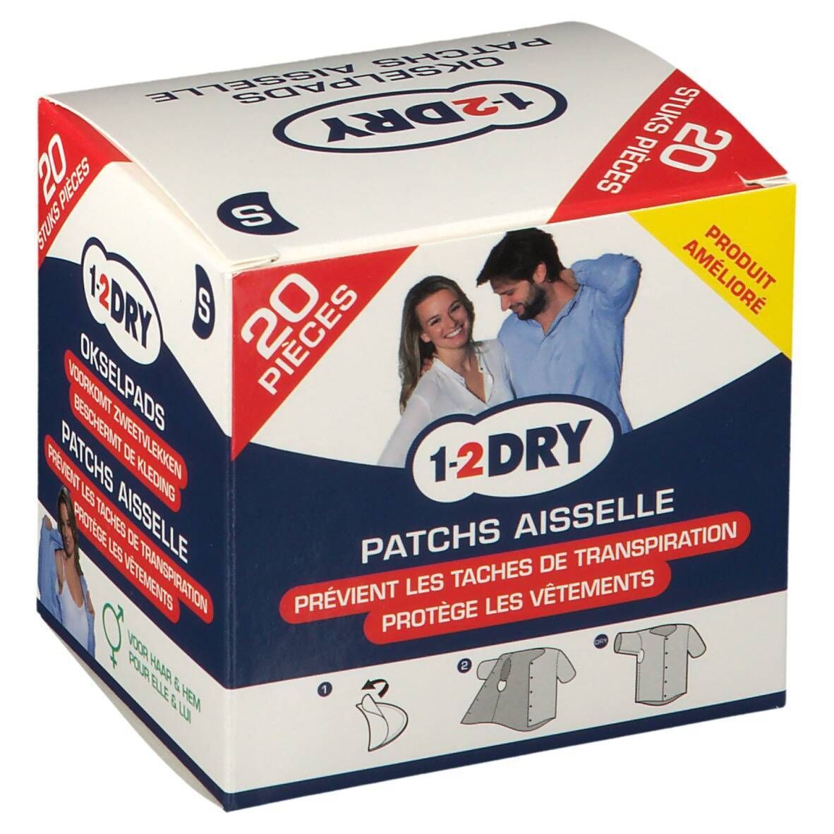 1-2DRY Patchs Anti-Auréoles Blanc Small