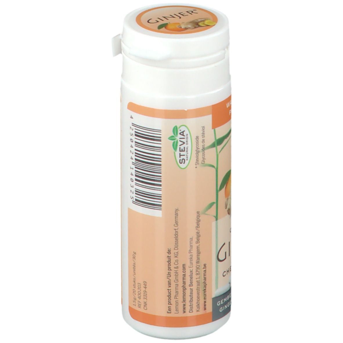 Ginjer® Original Xylitol Chewing-Gum Orange-Gingembre