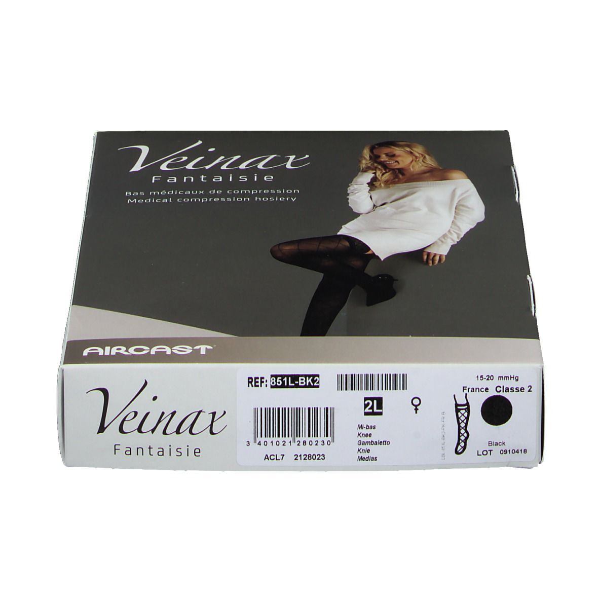 Veinax Fantaisie Bas de compression Classe 2 Noir Taille 2