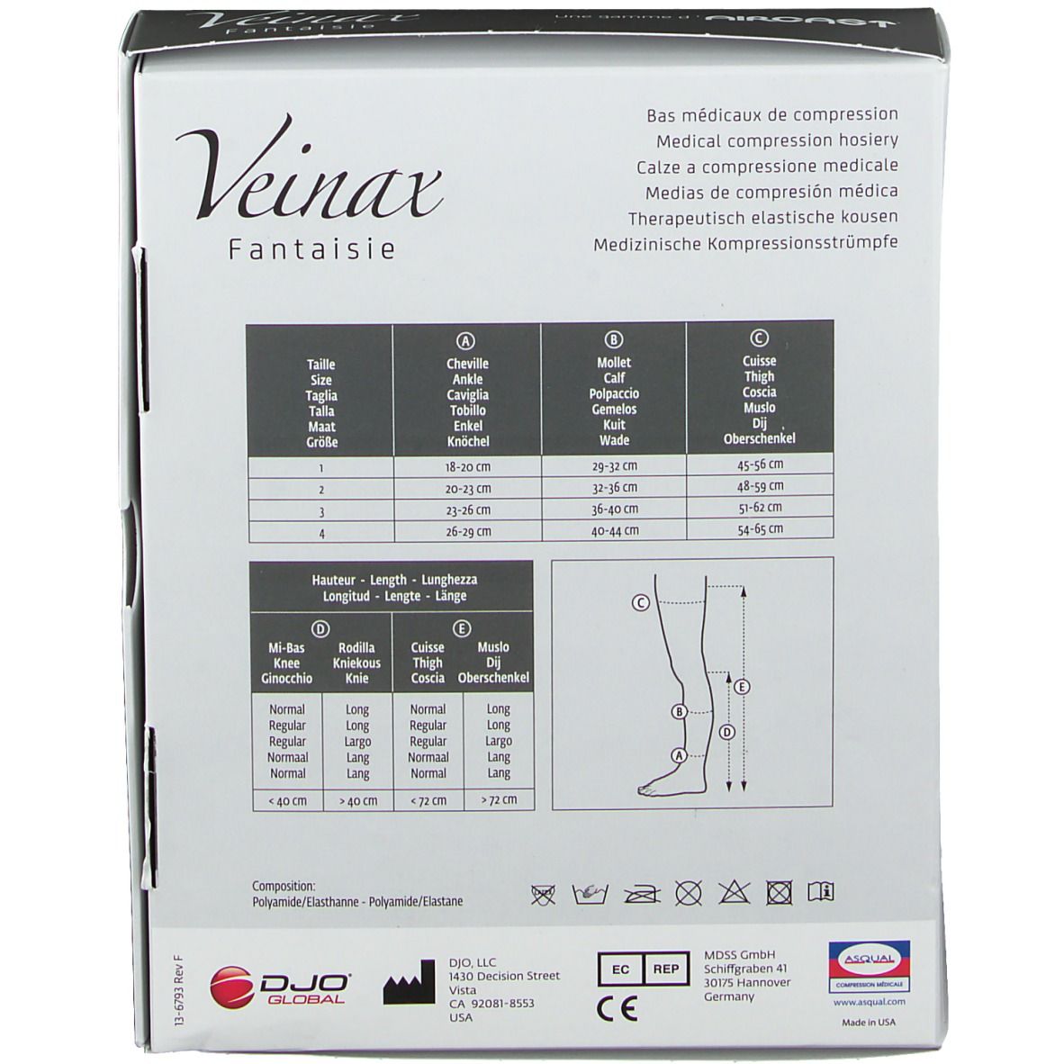 Veinax Fantaisie Bas de compression Classe 2 Noir Taille 2