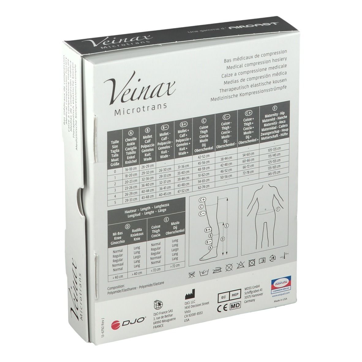 Veinax Microtrans Mi-bas/Chaussettes Beige Classe 2 Taille 4