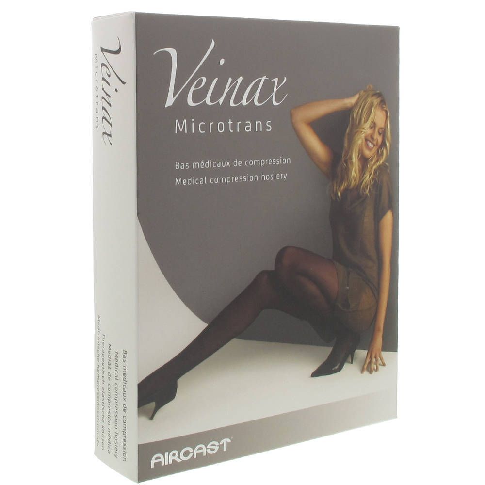 Veinax Microfibre Mi-bas/chaussette de compression Classe 2 Noir Taille 3