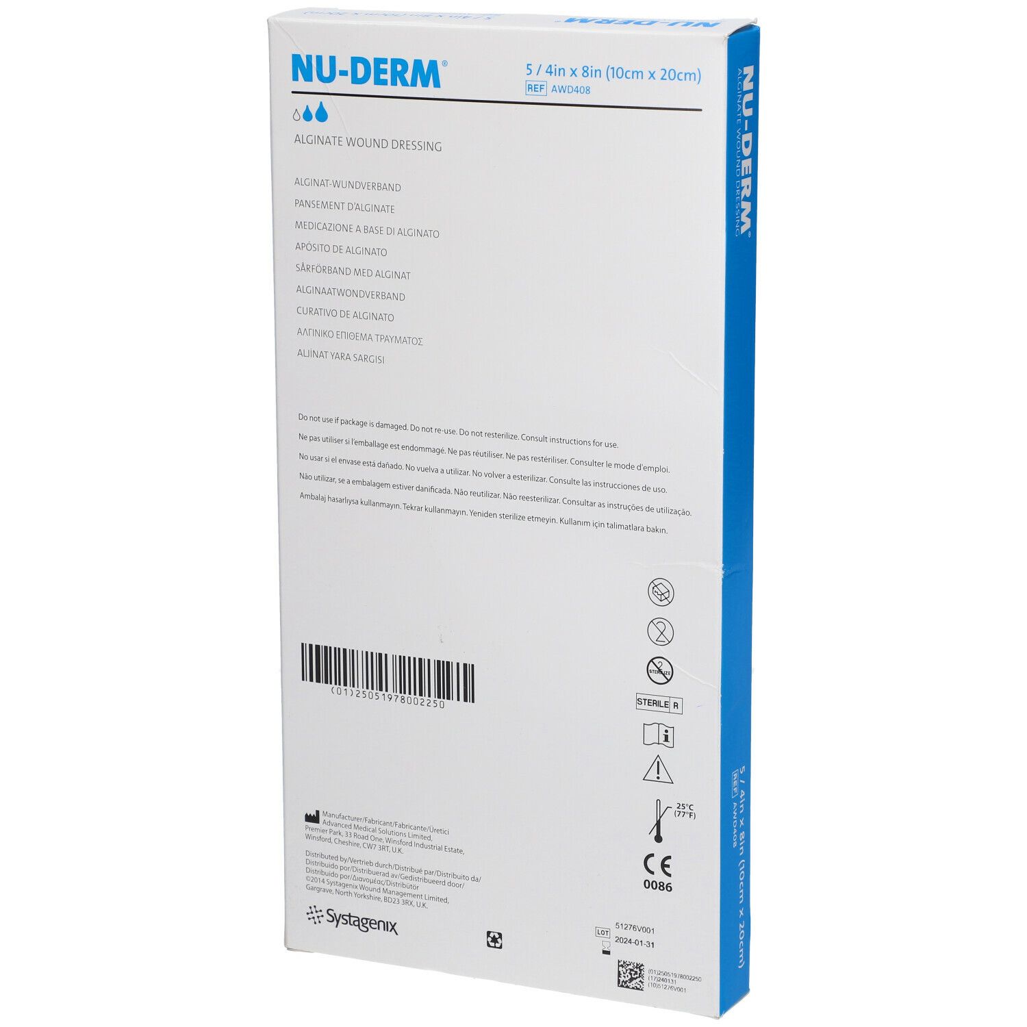 NU-DERM® Alginate wound dressing 10 x 20 cm