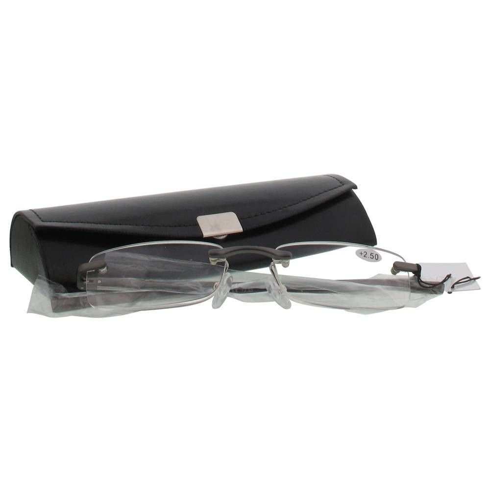 pharmaGLASSES® Lunettes de lecture "Rimless" Gris +2.50