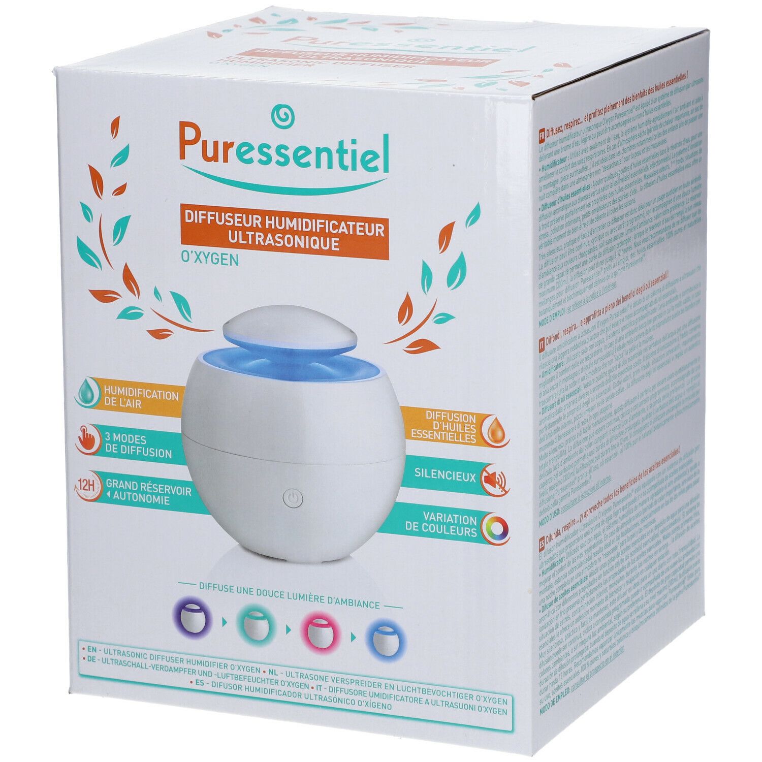 Puressentiel Diffuseur Humidificateur Ultrasonique O'XYGEN