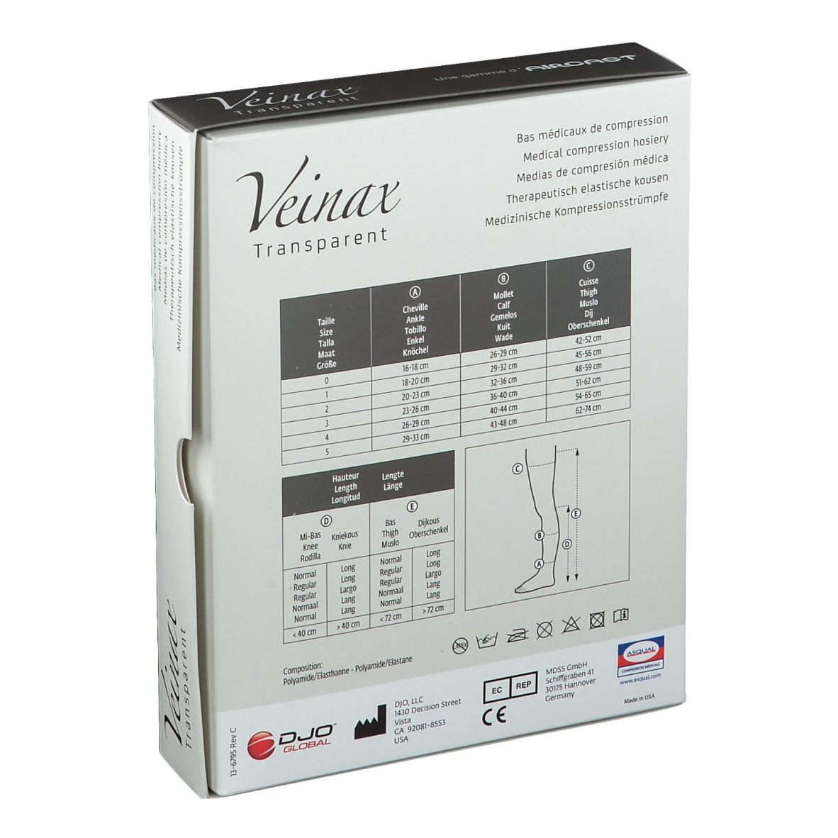 Veinax Transparent Collant de compression Classe 2 Taille 2 Beige
