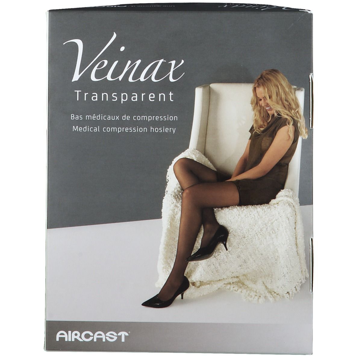 Veinax Transparent Bas médicaux de compression Noir Classe 2 Taille 2