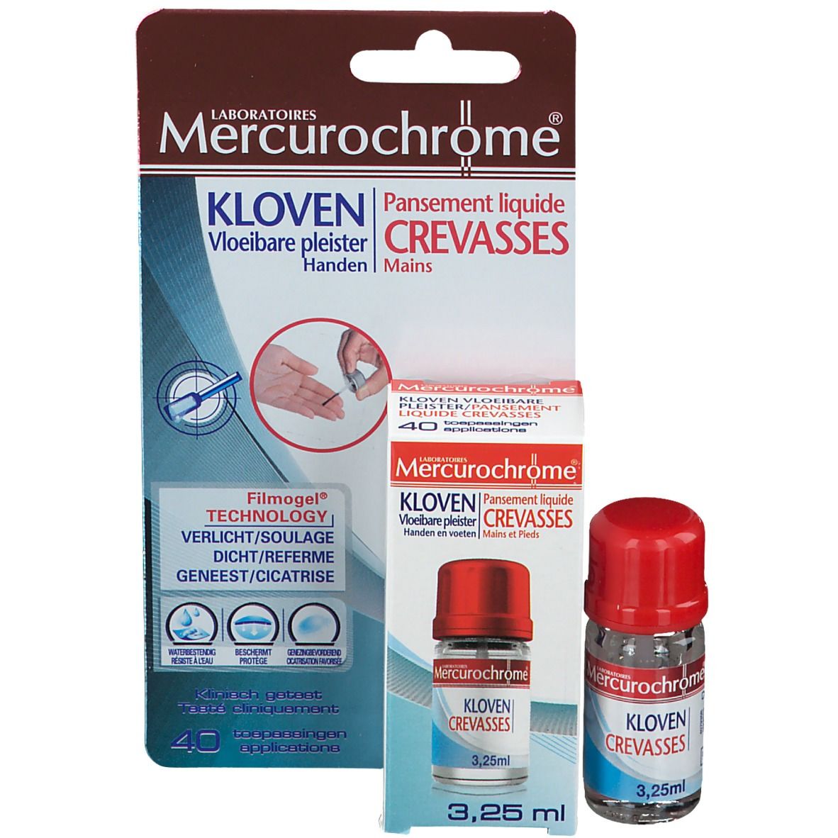 Mercurochrome® Pansement liquide Crevasses Mains 3,25 ml - Redcare