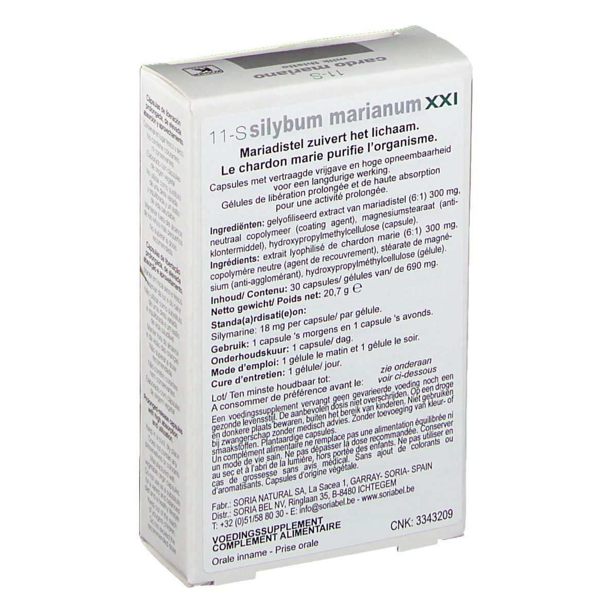 Soria Natural Silybum Marianum Xxi 300 mg
