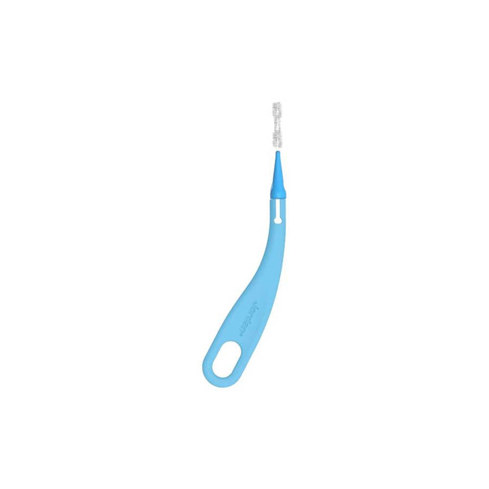 Brosse interdentaire Brush Between bleue avec manche et recharges. Brosse individuelle avec manche bleu.