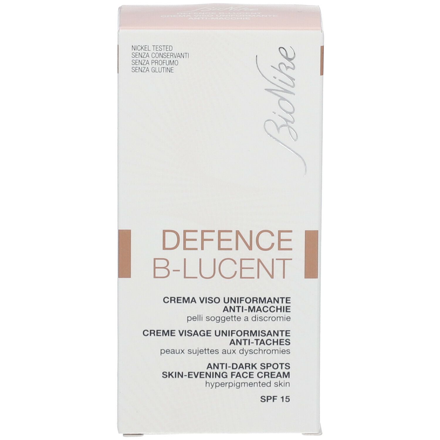 BioNike DEFENCE B-LUCENT CREME VISAGE UNIFORMISANTE SPF 15