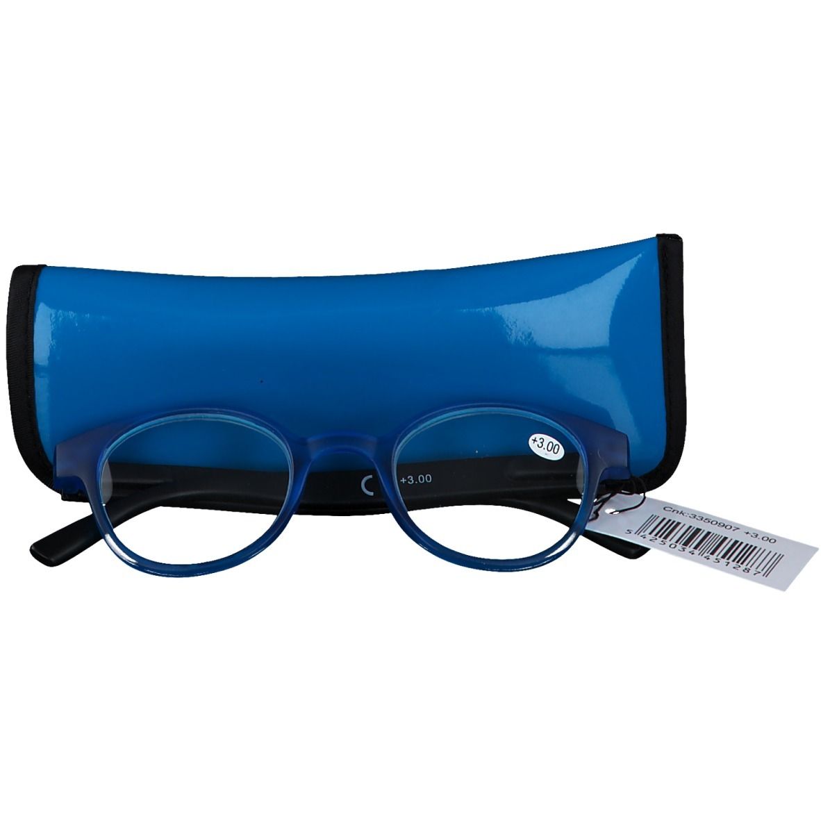 pharmaGLASSES® Lunettes de lecture ronde Bleu +2.00