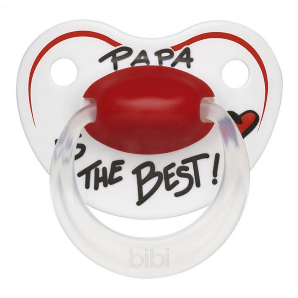 bibi® Happiness Sucette orthodontique Papa Is The Best 6-16 Mois