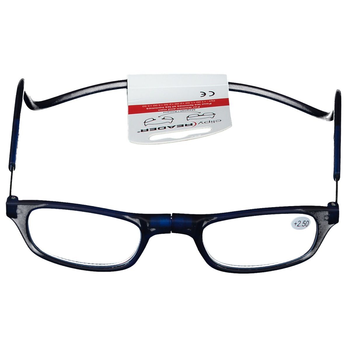 CLIPYREADER® Lunettes de lecture avec un aimant Noir +2.00