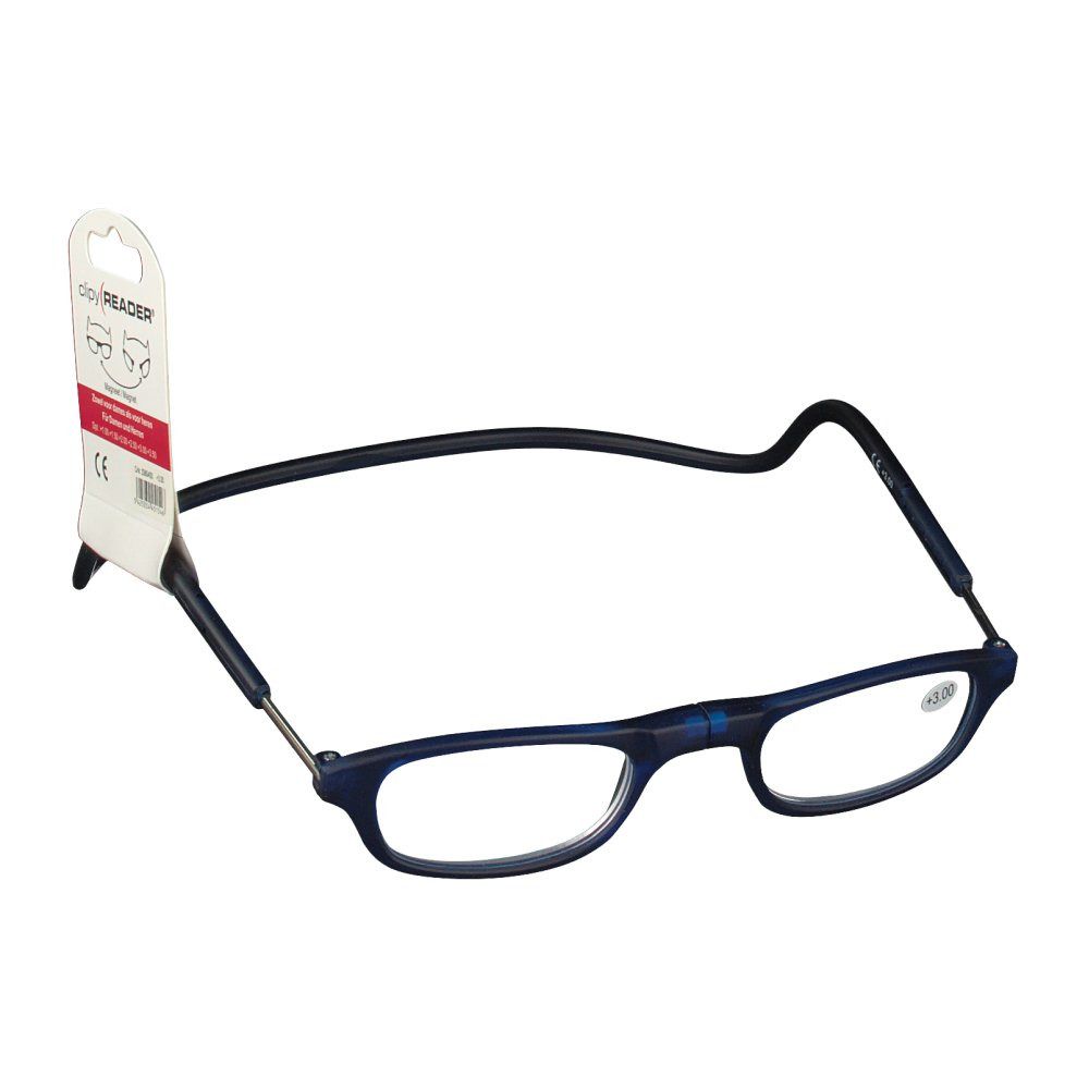CLIPYREADER® Lunettes de lecture avec un aimant Bleu +3.00