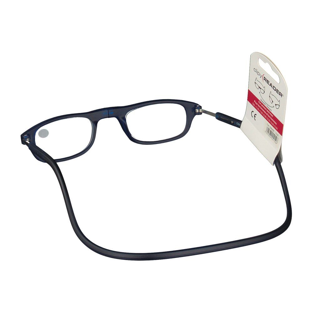 CLIPYREADER® Lunettes de lecture avec un aimant Bleu +3.00