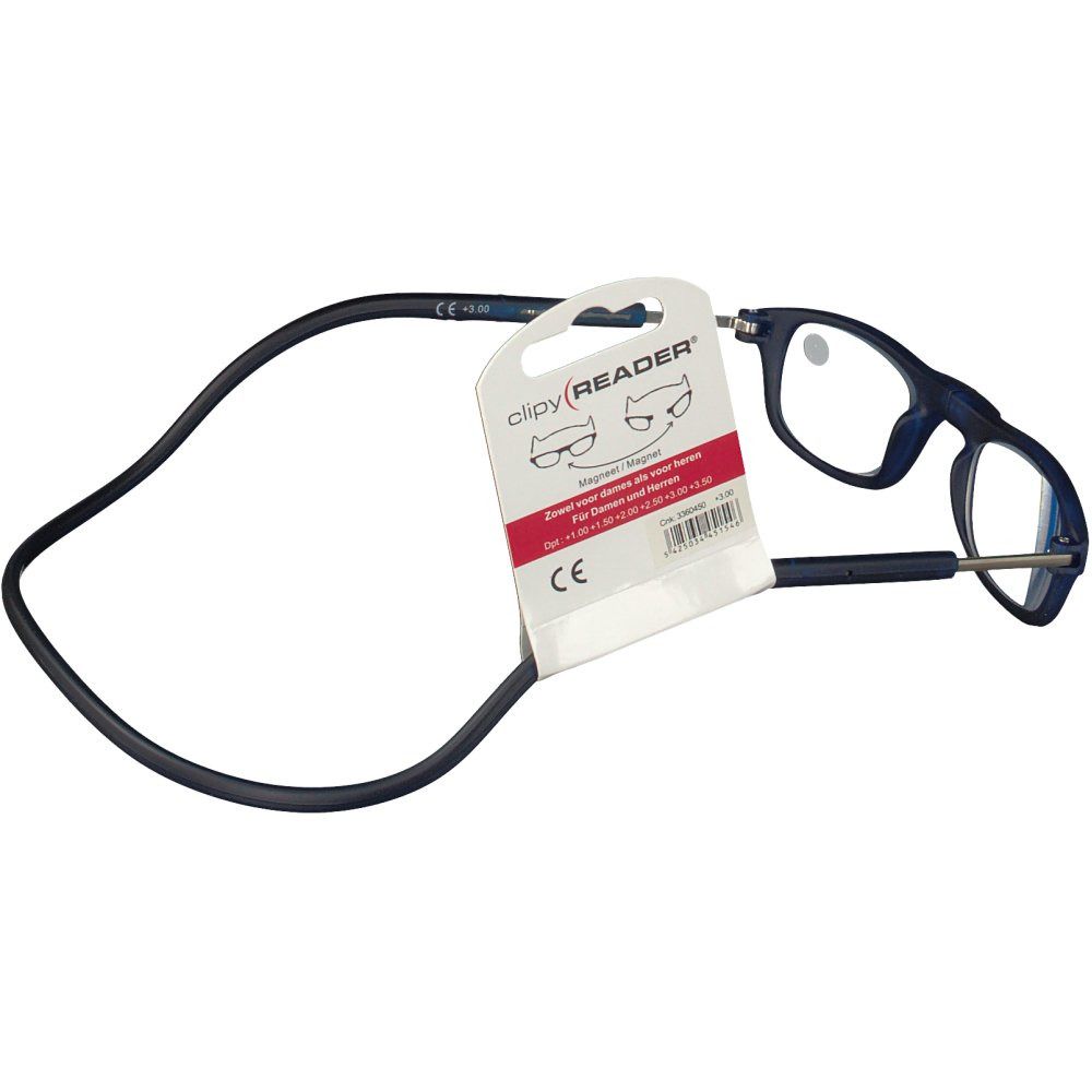 CLIPYREADER® Lunettes de lecture avec un aimant Bleu +3.00