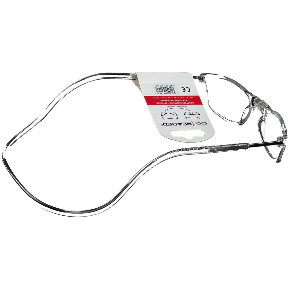 pharmaGLASSES® ClipyReader Transparant +1