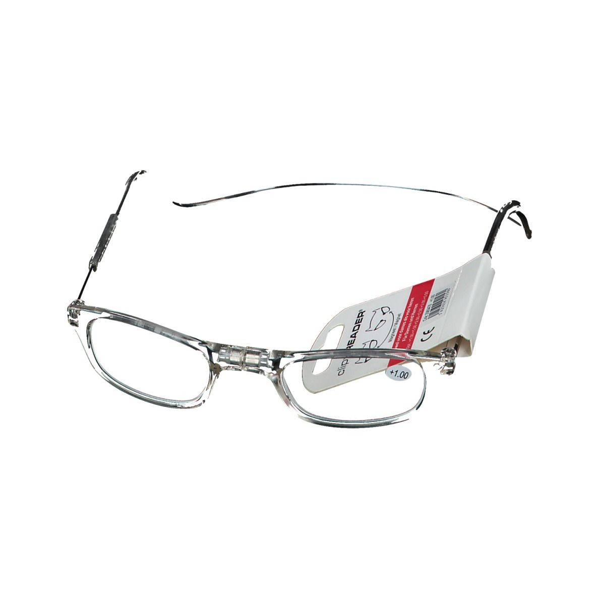 pharmaGLASSES® ClipyReader Transparant +1