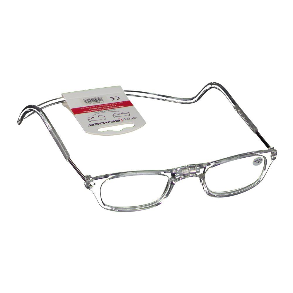 CLIPYREADER® Lunettes de lecture avec un aimant Transparent +2.00