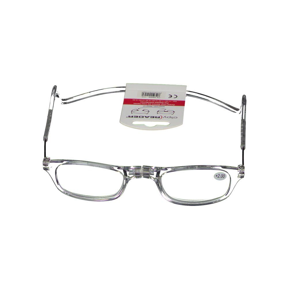 CLIPYREADER® Lunettes de lecture avec un aimant Transparent +2.00