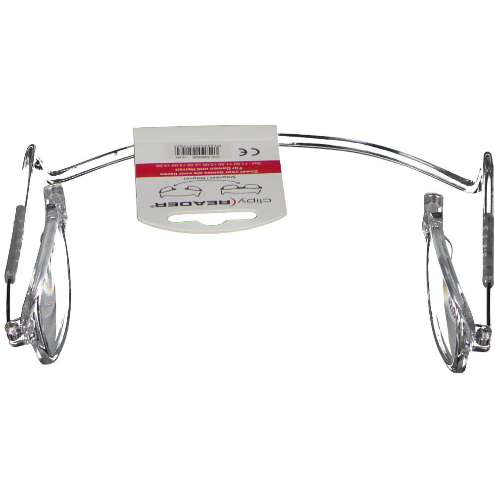 CLIPYREADER® Lunettes de lecture avec un aimant Transparent +2.00