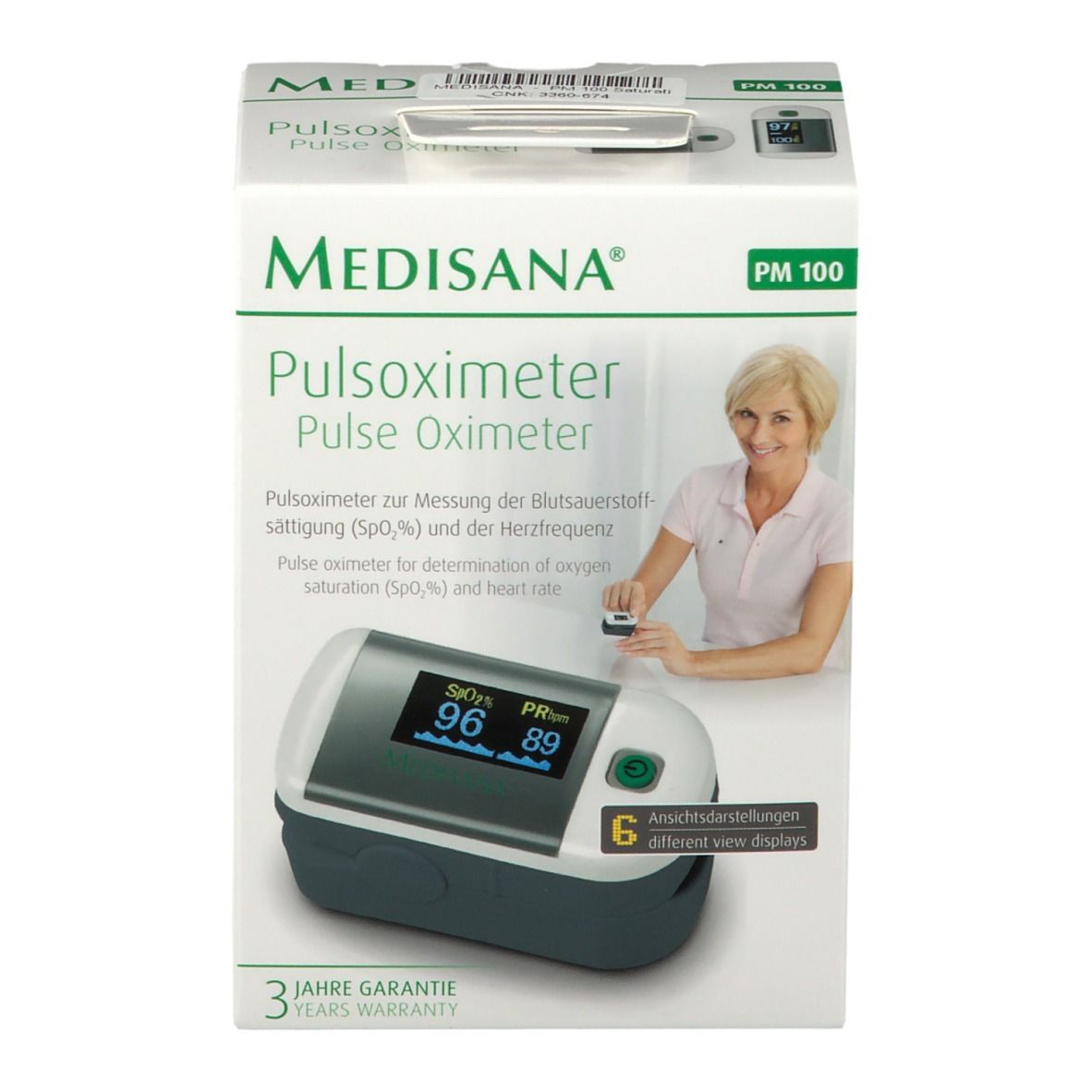 medisana PM 100, oxymètre de pouls, mesure de la…