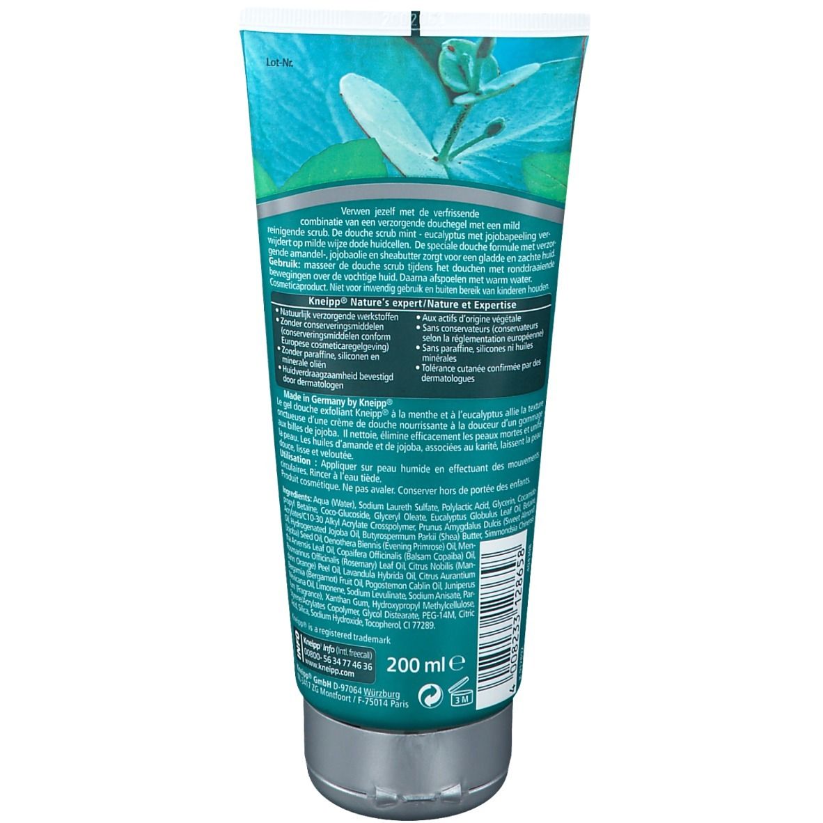 Kneipp® Douche Exfoliante Bulle d’oxygène - Menthe Eucalyptus aux billes de jojoba