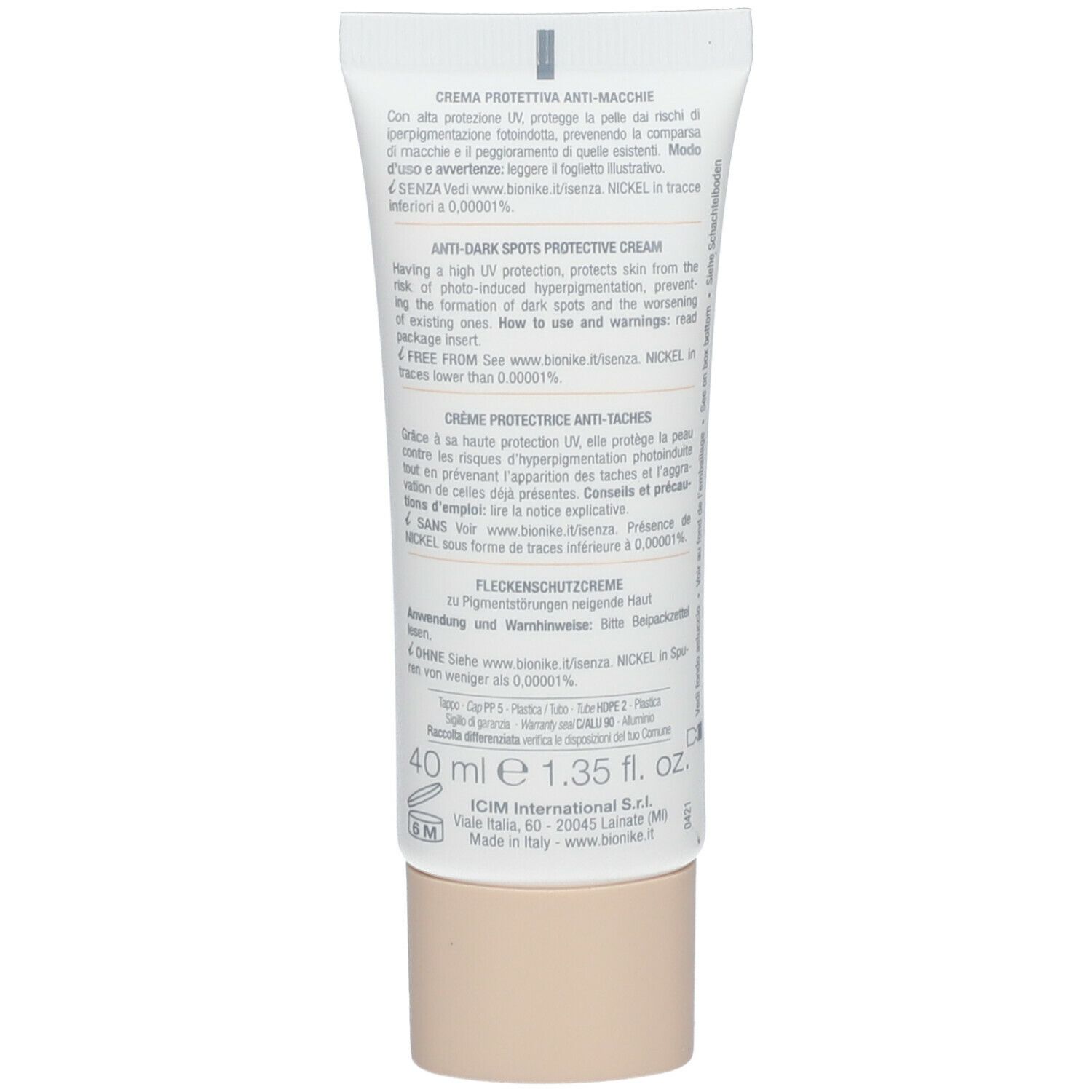 BioNike DEFENCE B-LUCENT Crème protectrice Anti-Taches SPF 50