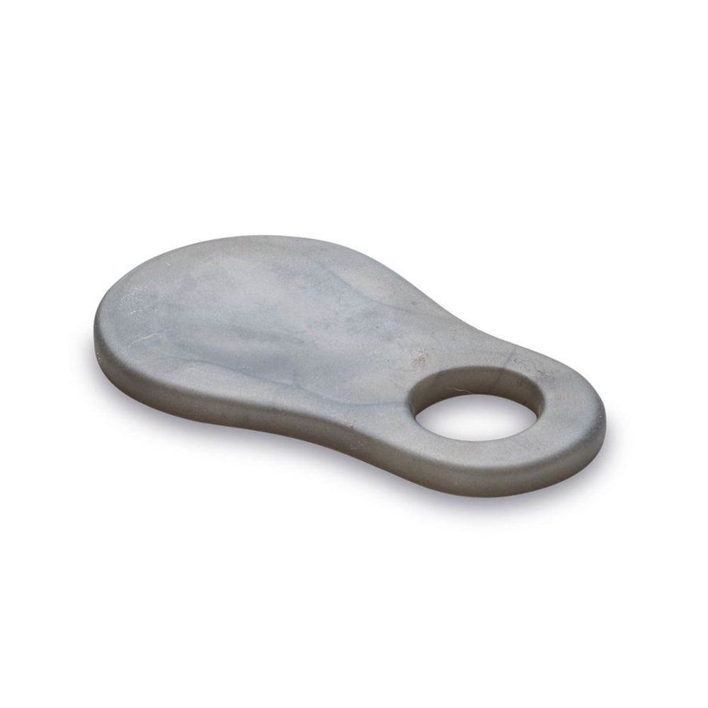 Protecteur Hallux Valgus gris avec trou. Vue en perspective.