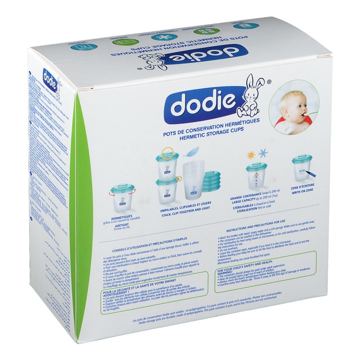 Dodie® Pots de conservation hermétiques