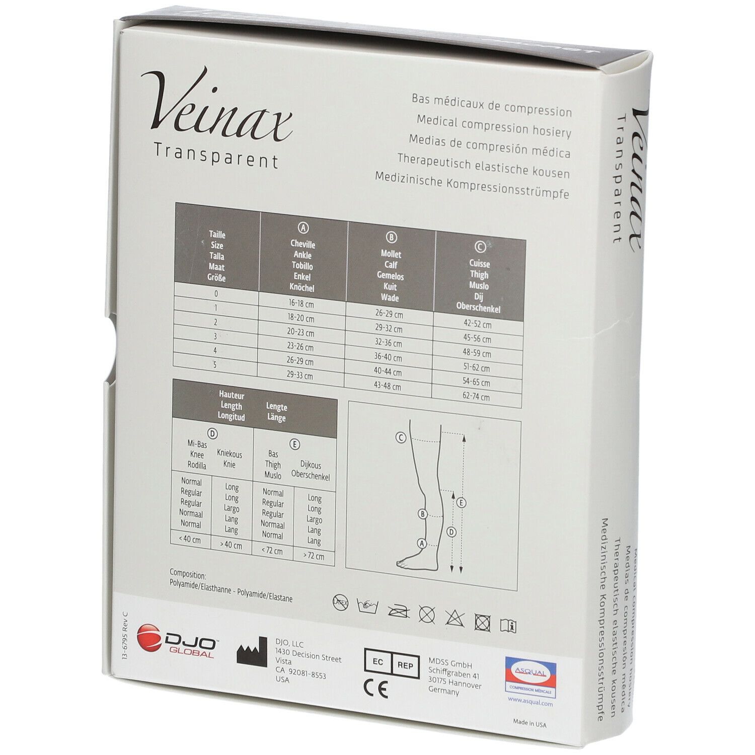 Veinax Transparent Collant de compression Beige Taille 1