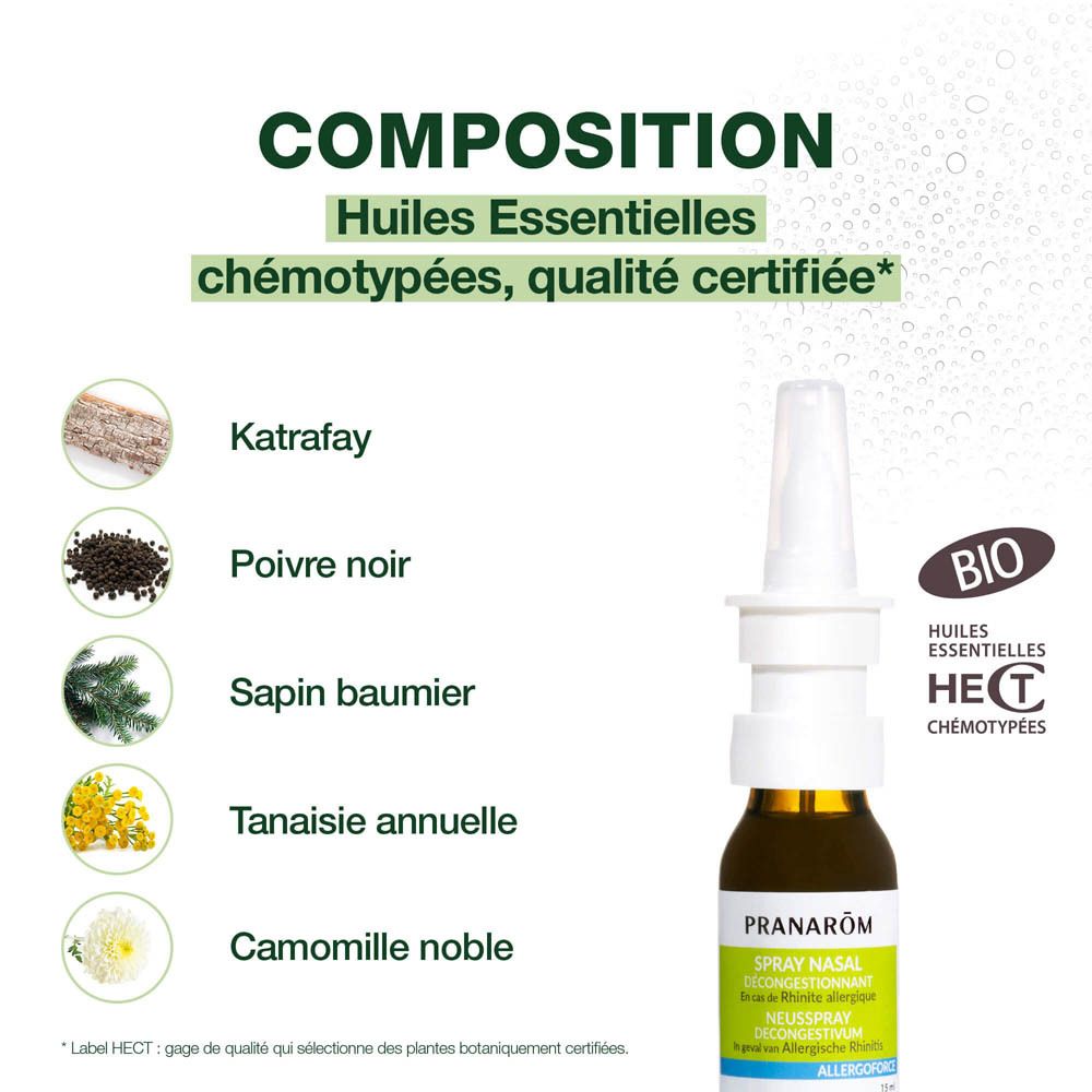Pranarôm Allergoforce Spray nasal Décongestionnant