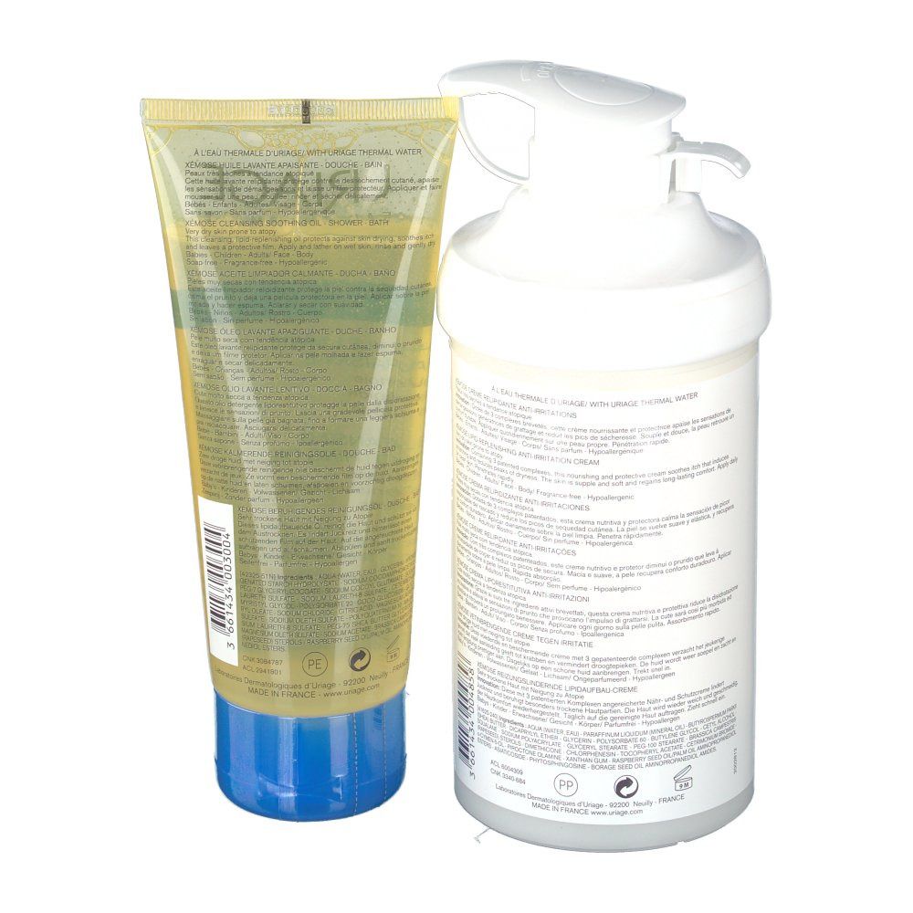 Uriage Pack Xèmose (Crème relipidante anti-irritations + huile lavante apaisante)