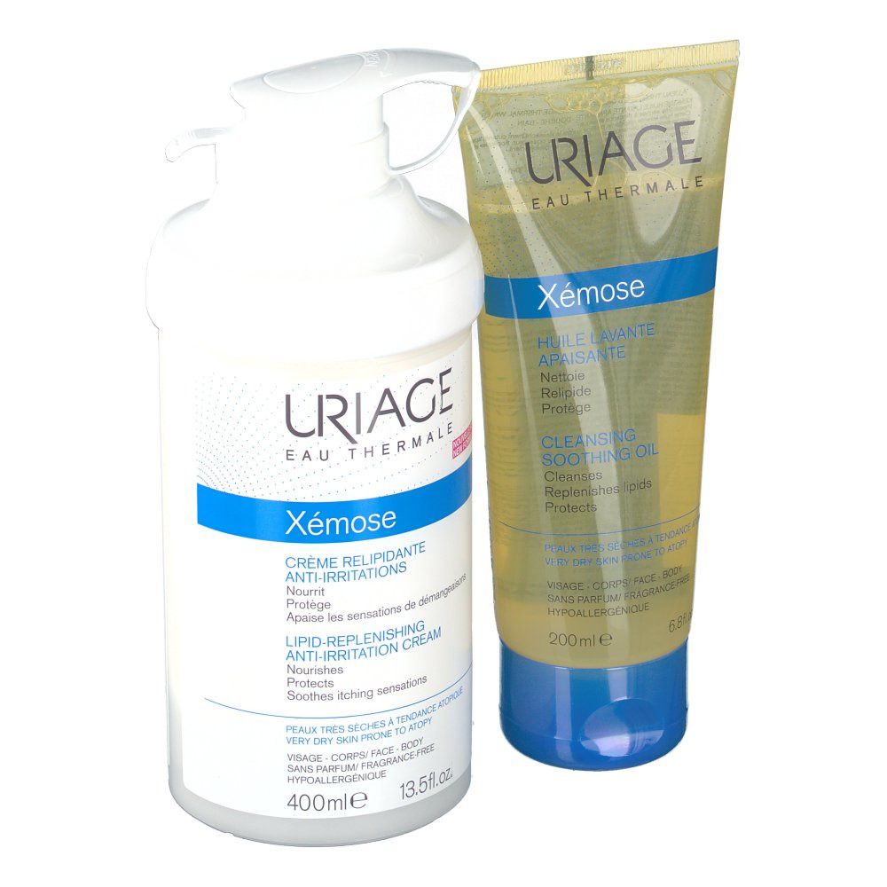 Uriage Pack Xèmose (Crème relipidante anti-irritations + huile lavante apaisante)