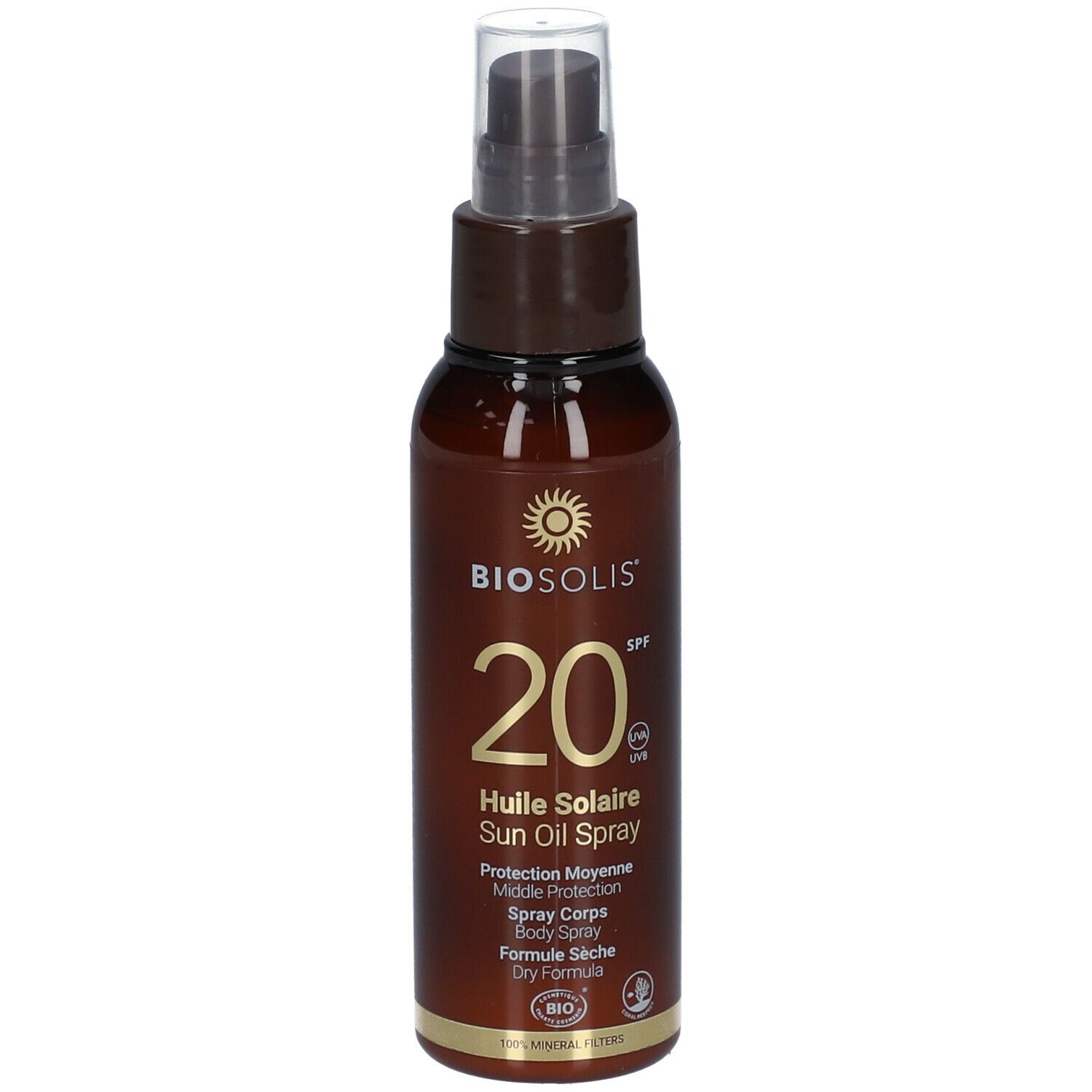 Biosolis® Huile Solaire Sublimante SPF20 Bio Spray