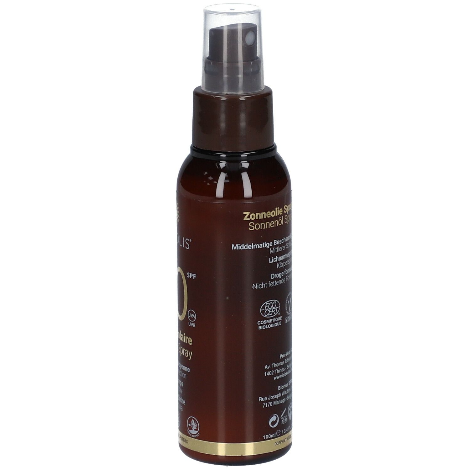 Biosolis® Huile Solaire Sublimante SPF20 Bio Spray