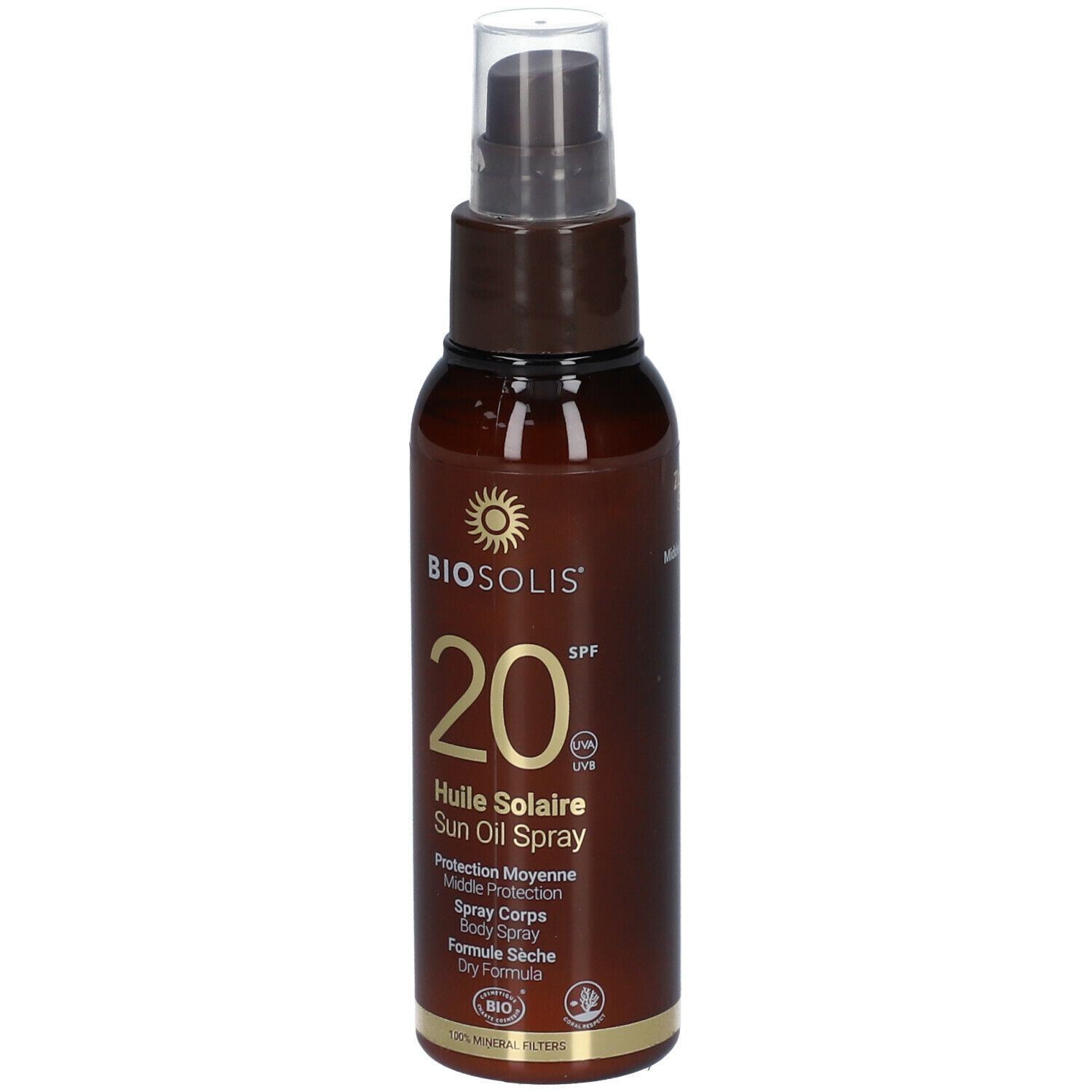 Biosolis® Huile Solaire Sublimante SPF20 Bio Spray