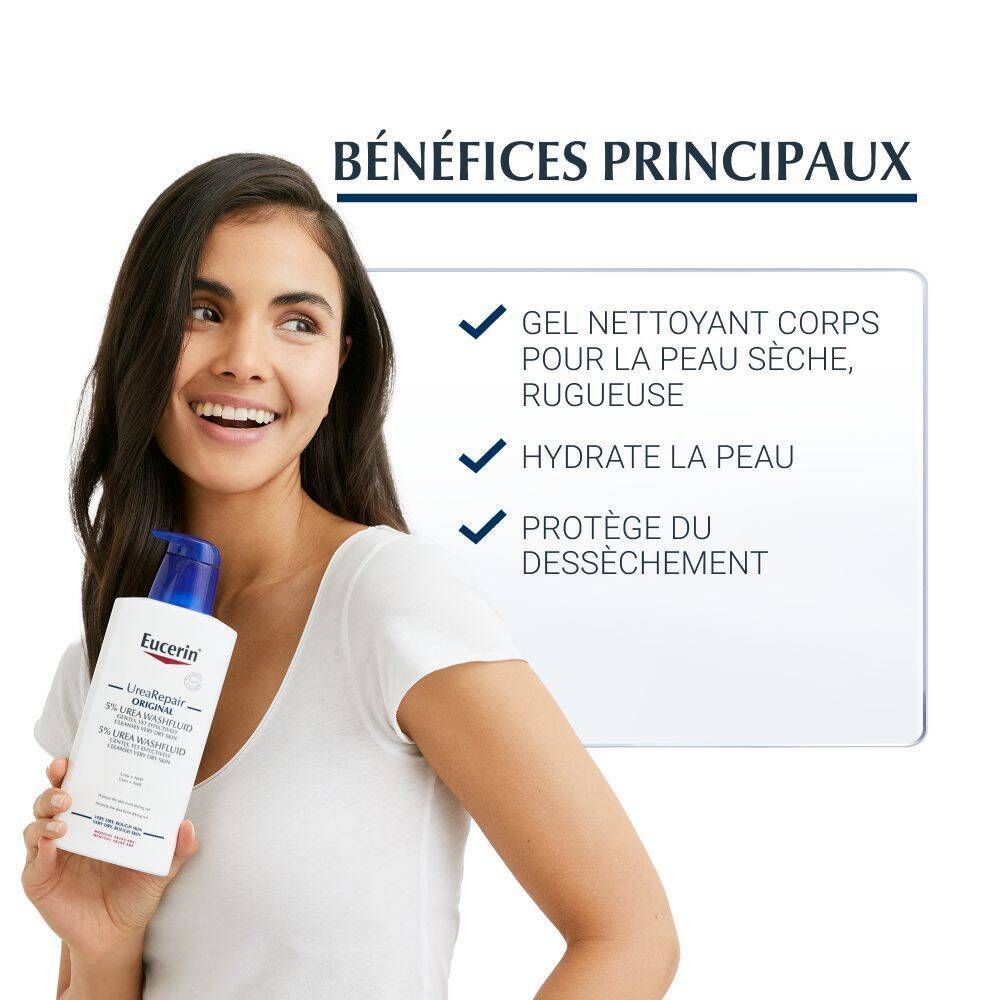 Eucerin® UreaRepair Original Gel Nettoyant 5% d'Urée Peau Sèche