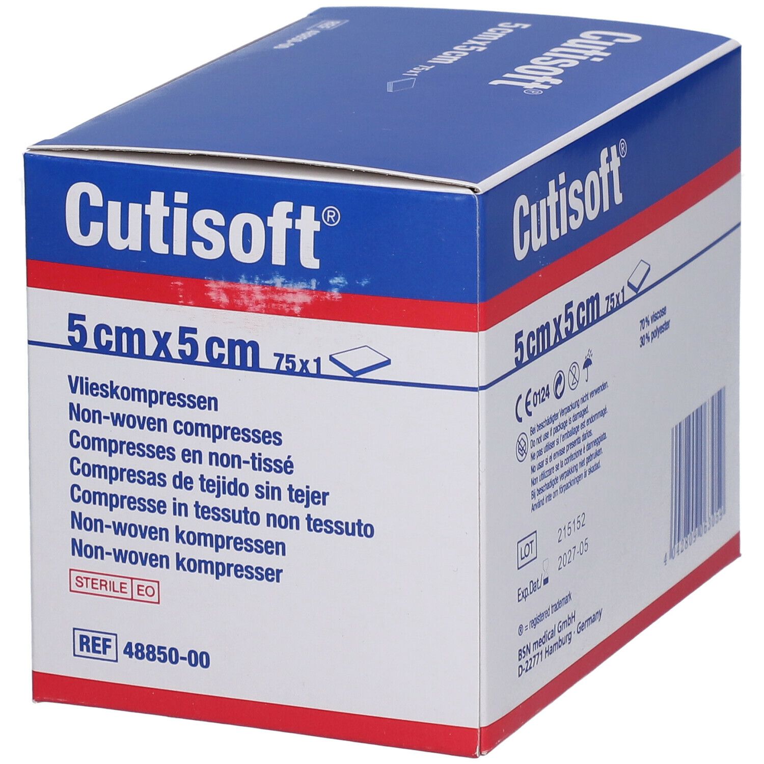 Cutisoft® Compresses en non-tissé Stériles 5 x 5 cm