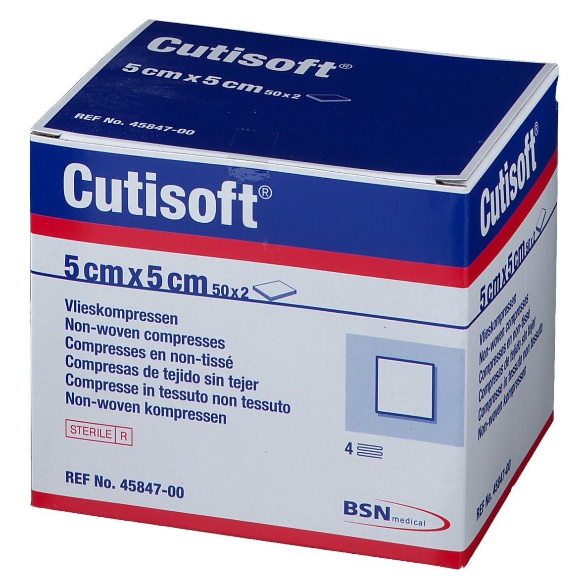 Cutisoft® Compresses en non-tissé Stériles 5 x 5 cm