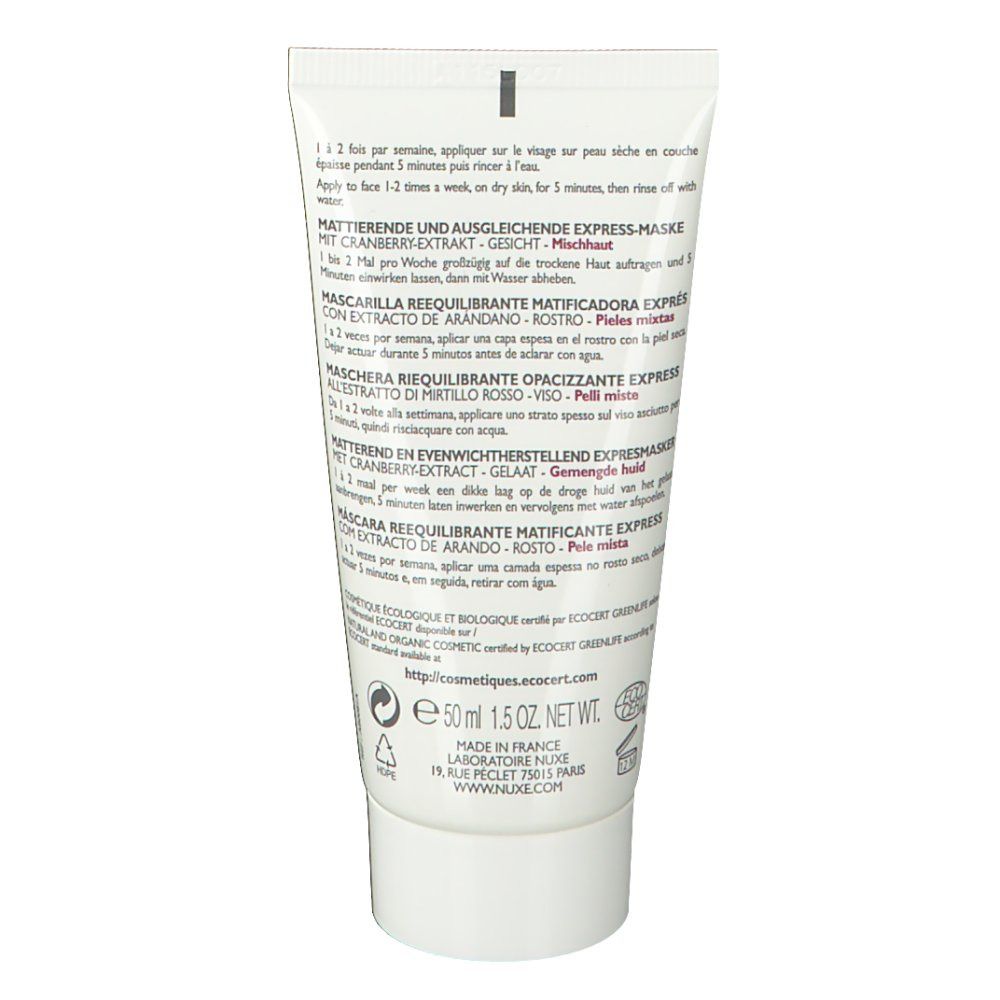 Nuxe Bio Beauté® Masque rééquilibrant matifiant express